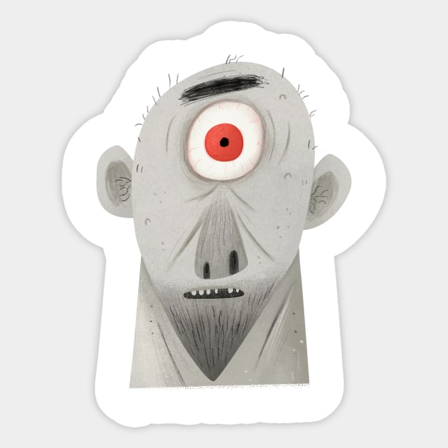 The cyclops Sticker by Luis San Vicente 